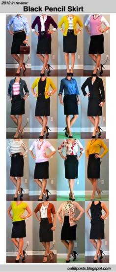 Ideas for pencil skirt wear.   Outfit Posts: 2012 in review - outfit posts: black pencil skirt