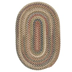 the oval rug is shown in multicolors