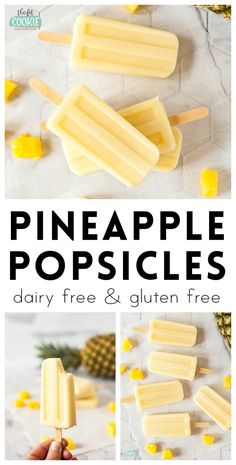 pineapple popsicles are made with dairy free and gluen free ice cream