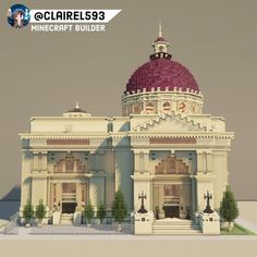 Minecraft Minecraft Venice Build, Art Museum Building, Royal Minecraft House, French Architecture Minecraft, Neoclassical Minecraft, Minecraft Rome Builds, Minecraft Art Gallery Building, Minecraft Opera House, Stonemason House Minecraft