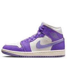 Air Jordan 1 Mid 'Purple White' BQ6472-504 (AJ1/SNKR/Retro/Mid Top/Women's/Non-Slip/Basketball/Wear-resistant) Air Jordan 1 Mid Purple, Jordan Aj 1 Mid, Jordan 1 Mids, Air Jordan 1 Mid Gs, Wmns Air Jordan 1, Womens Basketball Shoes, Pretty Shoes Sneakers, Buy Jordans, Womens Air Jordans