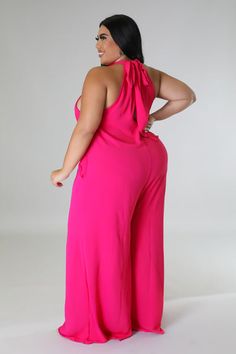 Stretch Jumpsuit, Jumper Outfit, Plus Size Jumpsuit, Moda Plus, Wide Legs, Wide Leg Jumpsuit, Round Neckline, Plus Size Fashion, Plus Size Outfits