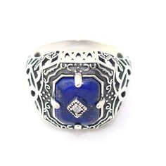 Vampire Diaries Caroline Forbes Blue Gemstone Daylight Ring Material: 925 Sterling Silver Main Stone: Lapis Lazuli Handmade Shape: Square Color: Blue Vampire Diaries Caroline, Daylight Ring, Heart Cut Ring, Vintage Gold Rings, Wedding Ring Sizes, Caroline Forbes, Bow Ring, Rhinestone Ring, Gem Ring