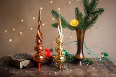 three different types of christmas decorations on a table