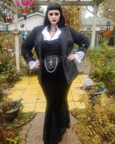 Glampire anyone??? White blouse and corset from @livelyghosts Flares, belt and necklace from @killstar Shoes from @demonia.shoes Blazer thrifted Eyes done with products from @makeupamurder #vampire #vampiremakeup #romanticgoth #romanticgothoutfit #classygoth #gothoutfit #gothoutfitinspo #gothic #gothgirl #gothsofinstagram #fyp Vampire | Vampire makeup | romantic goth | romantic goth outfit Vampire Goth Outfits, Killstar Shoes, Goth Bride, Vampire Makeup, White Goth, Goth Outfit, Demonia Shoes