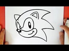 someone is drawing an image of sonic the hedgehog