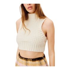 For Love & Lemons Dominique Crop Sweater Tank Cream Open Back Large New. Super Soft Fuzzy Knit Turtleneck Open Back Cropped Length New With Tags Armpit To Armpit 14" Length 17" Cozy Fitted White Top, White Crew Neck Crop Top For Winter, Winter White Crew Neck Crop Top, Cozy Winter Crop Top, Cozy White Cropped Top, White Cropped Knit Top For Winter, Chunky Cable Knit Cardigan, White Knit Cardigan, Puff Sleeve Cardigan