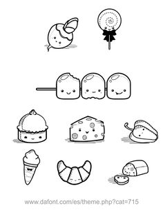 some food that is drawn in black and white