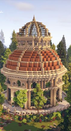 #minecraft #minecraftbuilds #minecraftgreenhouse #minecraftsanctuary #minecraftbuilding # Minecraft Dome, Minecraft Kale, Minecraft Greenhouse, Mansion Minecraft, Minecraft Garden, Minecraft Mansion