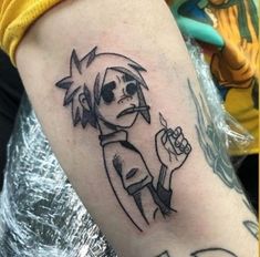 Gorillaz Tattoo Ideas, Southpark Tattoo, Sally Face Tattoo, Simple Tattoos For Guys, Sick Tattoo, Scary Tattoos, Spooky Tattoos, Sketch Tattoo Design, Tatuaje A Color