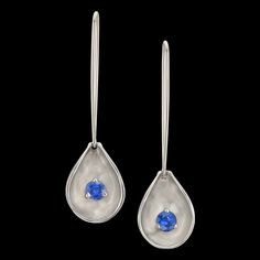 L'aqua sapphire earrings by Adam Neeley Blue Sapphire Earrings, Diamonds Earrings, Fine Silver Jewelry