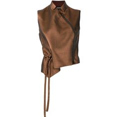 Ann Demeulemeester zipped detail sleeveless blouse (£845) ❤ liked on Polyvore featuring tops, blouses, shirts, brown, no sleeve shirt, sleeveless blouse, sleeve less shirts, sleeveless shirts and brown blouse Brown Shirts, Korean Blouse, Sleeveless Shirts, Brown Blouse, Brown Brown, Ann Demeulemeester, Sleeveless Tops, New Classic