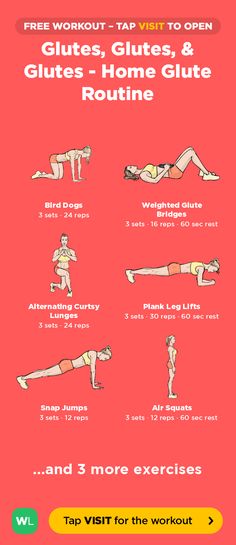 NA Glute Routine, Workoutlabs Fit, Legs Exercise, Workout Glutes, Routine Workout, Fit App, Summer Body Workouts, Air Squats, Hip Flexors