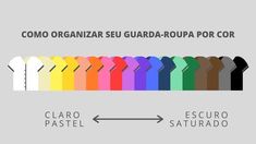 the colors of different shirts are shown in this graphic style, with an arrow pointing to each