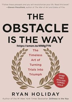 the obstacle is the way book cover with an image of a laurel wreath on it