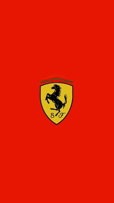 the ferrari logo on a red background