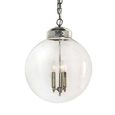 a light fixture with two lights hanging from the ceiling