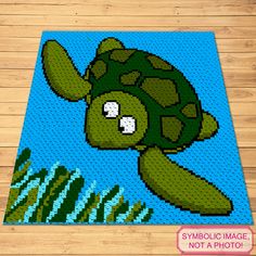 a rug with a green turtle on it