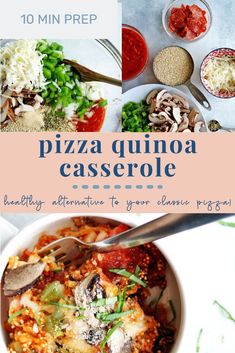 the pizza quinoa casserole is ready to be eaten