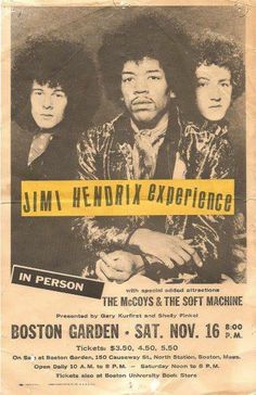 an old concert poster with the jackson experience on it's front page, featuring two men in black and yellow