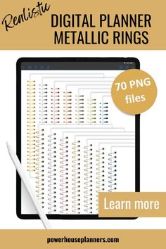 a digital planner with the words learn more on it and an image of a tablet