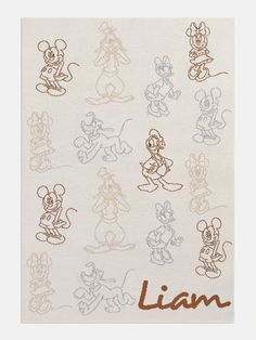 an image of a towel with disney mouses on it and the word i am