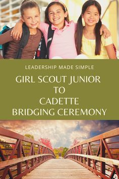 Girl Scout Junior to Cadette Bridging Ceremony Cadette Bridging Ceremony Ideas, Junior Bridging Ceremony, Bridging From Juniors To Cadettes, Bridging To Cadettes Ceremony Ideas, Bridge To Cadette Ceremony, Bridging To Cadettes