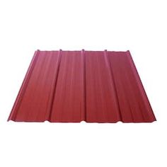 red corrugated roofing sheet on white background