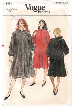 two women's coats and one woman's dress are shown in this sewing pattern