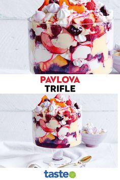 christmas lights on house exterior Pavlova Toppings Ideas, Dessert And Drinks Party Ideas, Trifle Bowl Ideas, Christmas Pavlova Trifle, Christmas Desserts Trifle, Triffle Desserts Simple, Light Christmas Desserts, Pavlova Ideas, Pavlova Trifle