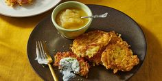 Potato Latkes Potato Latke Recipe, Kosher Diet, Potato Latkes, Matzo Meal, Shredded Potatoes, Potato Cakes, Sushi Restaurants, December 7, Gumbo