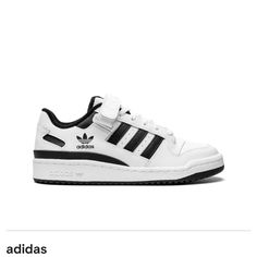 Brand New Without Box Size 10 Black White Sneakers, Forum Low, Black And White Sneakers, Adidas Mens, Shoes Adidas, Adidas Black, White Sneakers, Black Adidas, Mens Shoes Sneakers