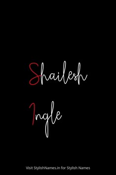 the words shablesh nagle written in red ink on a black background