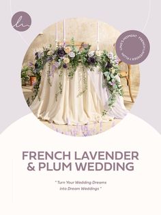 the front cover of french lavender and plum wedding