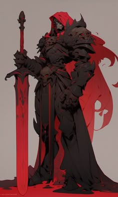 Blood Red Commander Igris, Blood Knight Art, Blood Knight, Crimson Knight, Undead Knight, Futuristic Concept Art, Yami Yami, Red Knight, Knight Art