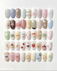 Nub Nail Designs, Cute Natural Color Nails, Cute Nails Autumn, Japanese Manicure Design, Simple Natural Nail Art, Crazy Cute Nails, Funky Natural Nails, 2d Nail Art Design, Egg Nails Design