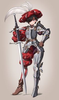 Centuri Chan, Female Knight Oc, 1800s Corset, Female Knight Art, Oc Medieval, Historical Anime, Female Hunter, Dungeons And Dragons Art