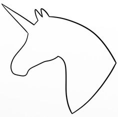 a line drawing of a unicorn's head