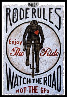 an old bicycle advertisement with a man on a bike