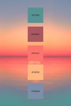 the color palette is different shades of pink, blue, yellow and green