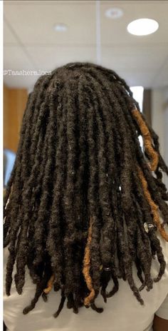 Thick Loc Styles, Short Thick Locs, Women With Freeform Locs, Long Natural Dreads Black Women, Thick Semi Freeform Locs, Dyed Dreads, Black Girls With Locs Aesthetic, Loc Journey Memes, Short Locs Hairstyles