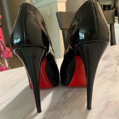 Christian Louboutin Black Color Like New Patent Leather Heels, Louboutin Shoes, Christian Louboutin Shoes, Christian Louboutin Pumps, Cute Shoes