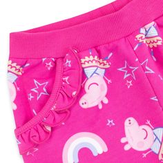 Snort snort! Your piglet will be set for oink-tastic adventures with Peppa and friends in this stylish Peppa Pig sweatshirt and joggers set! This cute pink sweater showcases an all-over print of Peppa in her ballet outfit along with stars and rainbows, and has ribbed cuffs for extra comfort. Paired with matching jogging bottoms that have cuffed ankles, and elastic waistband and pockets with a cute frilled edge. This peppa-licious daywear is a must-have for all fans of the hit cartoon, Peppa Pig! Cute Pink Sweater, Ballet Outfit, Fun Adventures, Ballet Clothes, Joggers Set, Jogging Bottoms, Jogger Set, Amazing Adventures, Peppa Pig