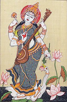 Buddhist Art Drawing, Indian Illustration, Kalamkari Painting, Indian Painting, Hinduism Art, Tanjore Painting, Madhubani Art