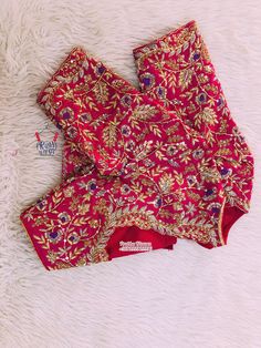 Trending Maggam Work Designs, Heavy Bridal Maggam Work Blouses, Allover Maggam Work Blouses, Dulhan Blouse Design, Maggam Work Blouse Designs Bridal Heavy, Red Colour Blouse Maggam Work, Maggam Works Latest Designs, Heavy Maggam Work Blouse Designs Latest