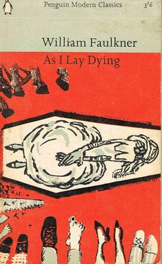 an orange book cover with the title as lay dying