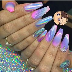 Mermaid Inspired Nails, Unicorn Nails Designs, Diy Unicorn, Unicorn Nails, Inspired Nails, Mermaid Nails, Mermaid Inspired, Instagram Nails