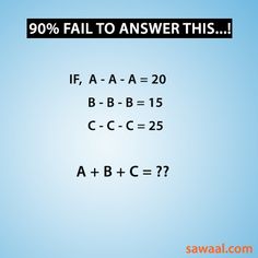 a blue background with the words, 90 % fail to answer this if a - aa =