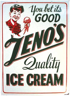 a sign that says you let it's good genos quality ice cream