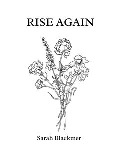 a black and white book cover with flowers